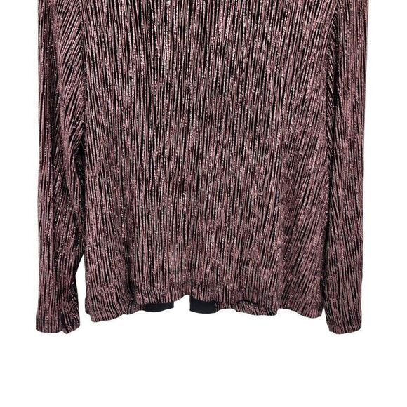 Vintage 80's Cardigan Top 2 Piece Set Formal Metallic Pink Striping Black PL‎ - Picture 17 of 17